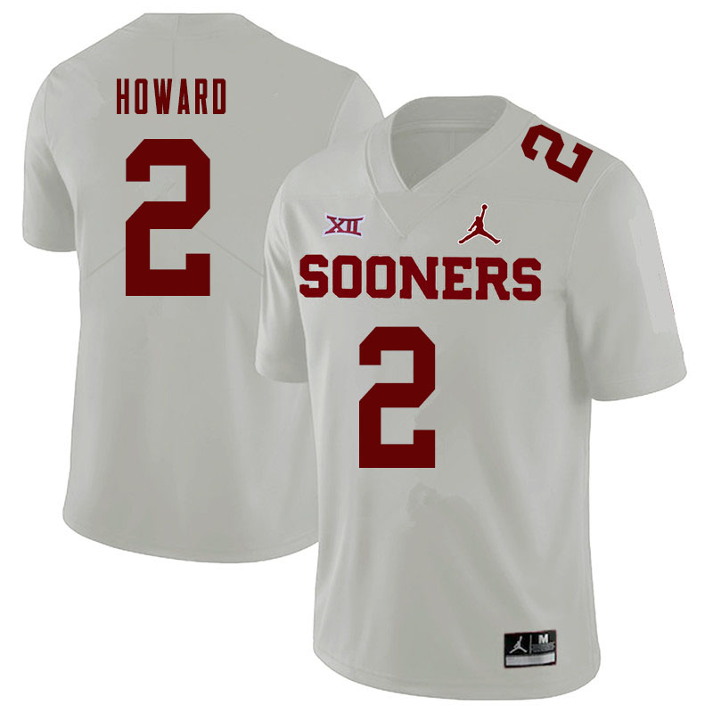 Jordan Brand Men #2 Theo Howard Oklahoma Sooners College Football Jerseys Sale-White - Click Image to Close